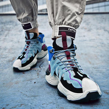 Load image into Gallery viewer, RENEGADE 'War Zone' X9X Sneakers - Off-White/Blue/Grape