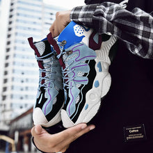 Load image into Gallery viewer, RENEGADE 'War Zone' X9X Sneakers - Off-White/Blue/Grape