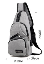 Load image into Gallery viewer, Casual Chest/Crossbody Bag with USB - 3 Colors