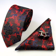Load image into Gallery viewer, Premium Jacquard Silk Necktie/Pocket Square/Cufflinks Set - 10 Colors
