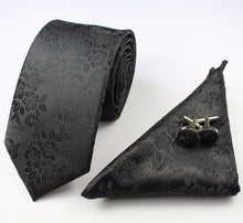 Load image into Gallery viewer, Premium Jacquard Silk Necktie/Pocket Square/Cufflinks Set - 10 Colors
