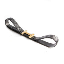 Load image into Gallery viewer, Luxury Crocodile Pattern Brass Buckle Leather Belt
