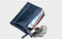 Load image into Gallery viewer, Crazy Horse Genuine Leather Double Zipper Wallet - 5 Colors
