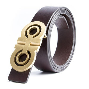 Capitano Luxury Solid Brass Leather Belt