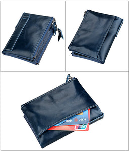 Genuine Leather Zipper Wallet - 5 Colors