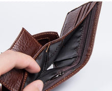Load image into Gallery viewer, Leather Wallet with Zipper/Coin Pocket
