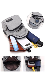 Casual Chest/Crossbody Bag with USB - 3 Colors