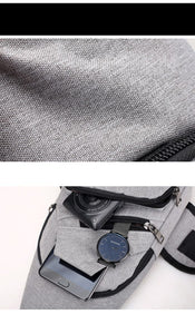 Casual Chest/Crossbody Bag with USB - 3 Colors