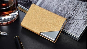 Leather/Metal Credit Card Holder - 10 Colors