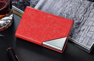 Leather/Metal Credit Card Holder - 10 Colors