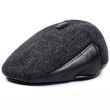 Load image into Gallery viewer, Retro Plaided Leather Newsboy Beret Hat
