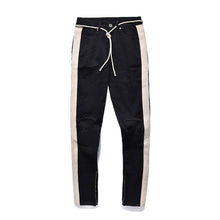 Load image into Gallery viewer, Distressed Knee Ripped Side Stripe Ankle Zipper Jeans
